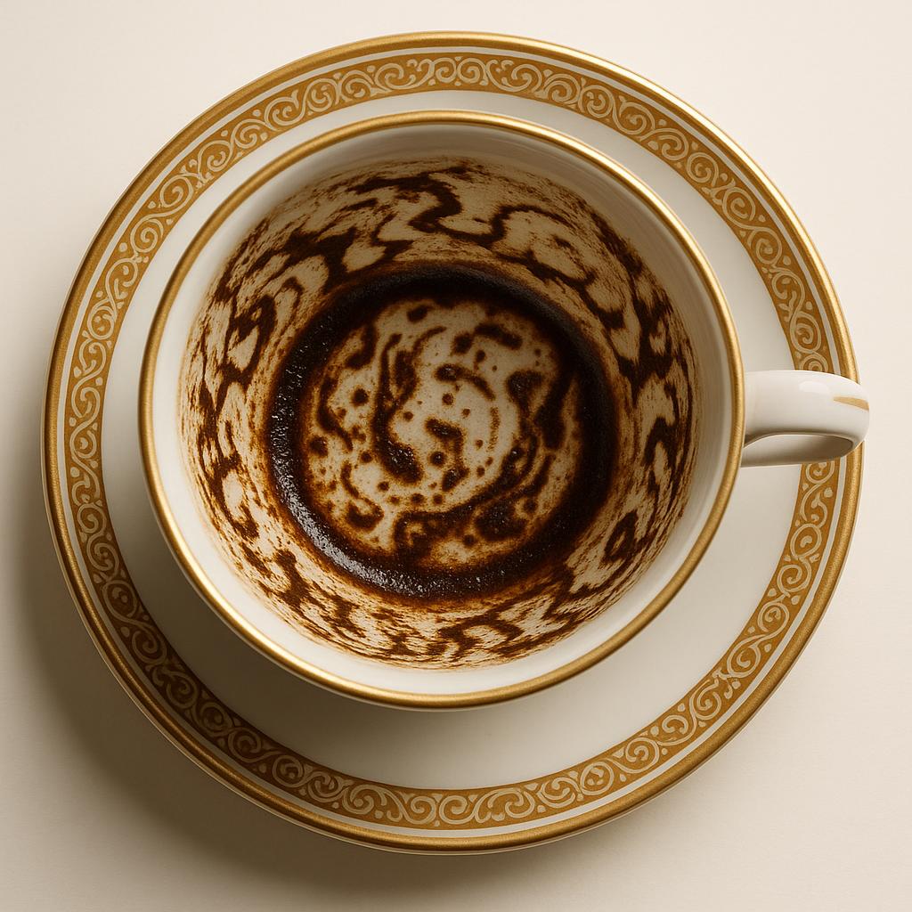 Realistic Turkish coffee grounds patterns with authentic traces
