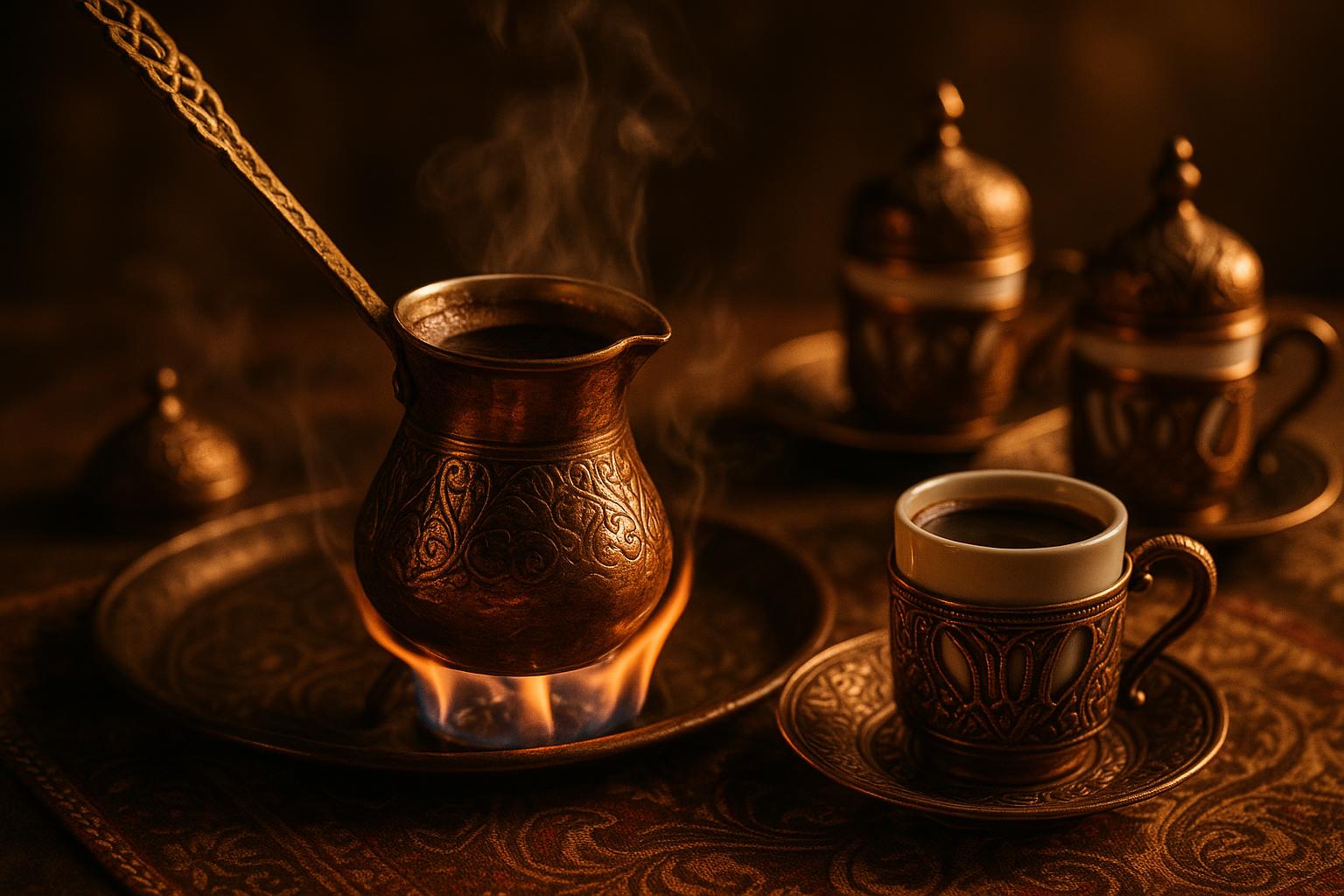 Traditional Turkish coffee preparation ritual